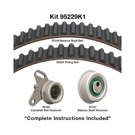 Dayco 93-96 Mitsubishi 2.4L Timing Belt Kit, 95229K1 95229K1